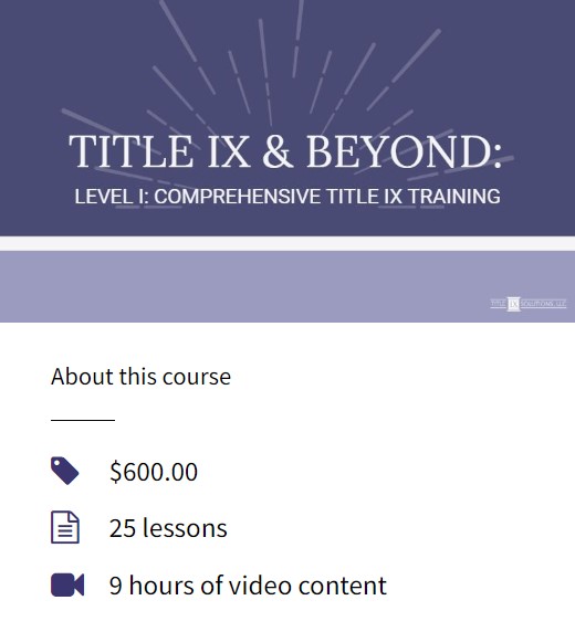 Title Ix Beyond Training Program Recorded Sessions Title Ix Solutions 0670